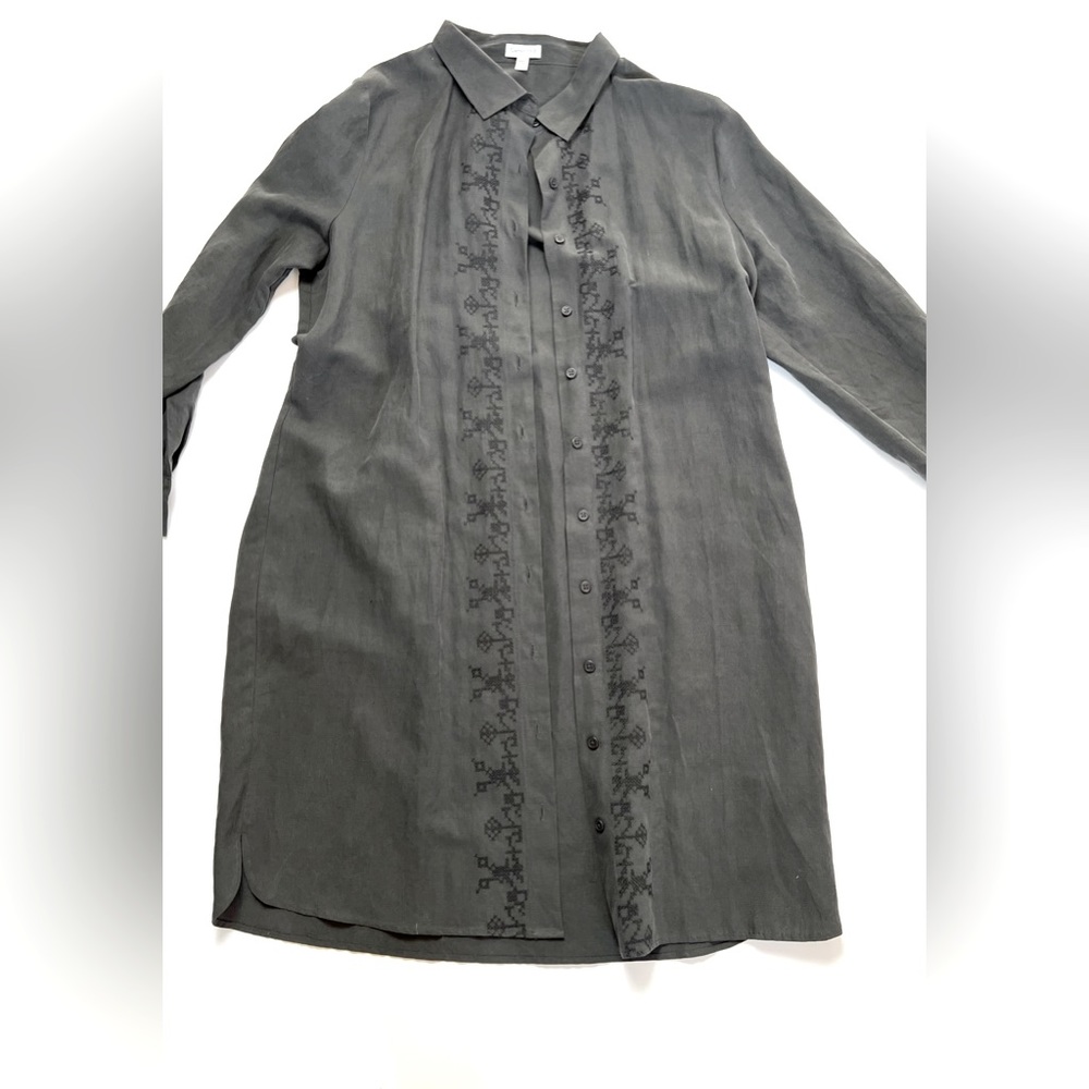 NWOT Embroidered Garnet Hill Button Down Dress Sz 12